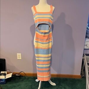 Multi colored bodycon maxi dress size small